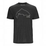 Футболка SIMMS Trout Outline цв.charcoal heather р-р L(Эль-Сальвадор)