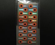 Глаза эпокс. PRO SPORTFISHER Pro 3D Tapped Eyes 10мм цв.Silver/Hot Orange 20шт.(Норвегия)