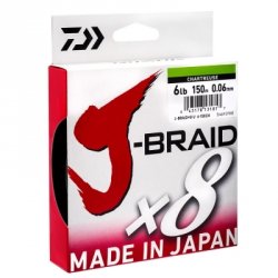 Шнур DAIWA J-Braid X8 цв.chartreuse 150м 0,22мм(Япония)