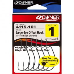 Крючки офсетные OWNER 4115 №4/0 5шт.(Япония)