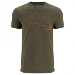 Футболка SIMMS Trout Outline цв.loden heather р-р L(Эль-Сальвадор)