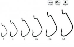 Крючки офсетные ВОЛЖАНКА Offset Worm №1 5шт.(Корея)