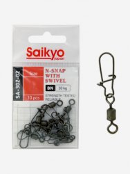 Вертлюг с застежкой SAIKYO SA-302 №4 10шт.(Япония)