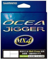 Шнур SHIMANO Ocea Jigger MX4 цв.lime green 300м р-р 1,2, 0,185мм(Япония)