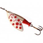 Блесна вращ. MEPPS Aglia Long Heavy №3 цв.серебро крас.точки/серебро-красный низ(Франция)