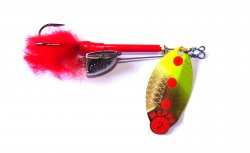 Блесна вращ. MEPPS Lusox Fluo №2 цв.золото/красный(Франция)