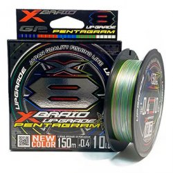 Шнур YGK X-Braid Upgrade X8 Pentagram цв.multicolor 150м р-р 0,8, 0,148мм(Япония)